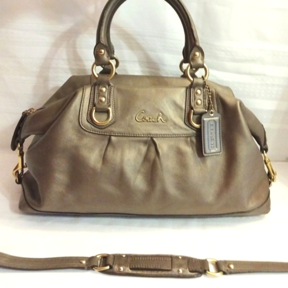 Coach Metallic Brown Satchel Bag